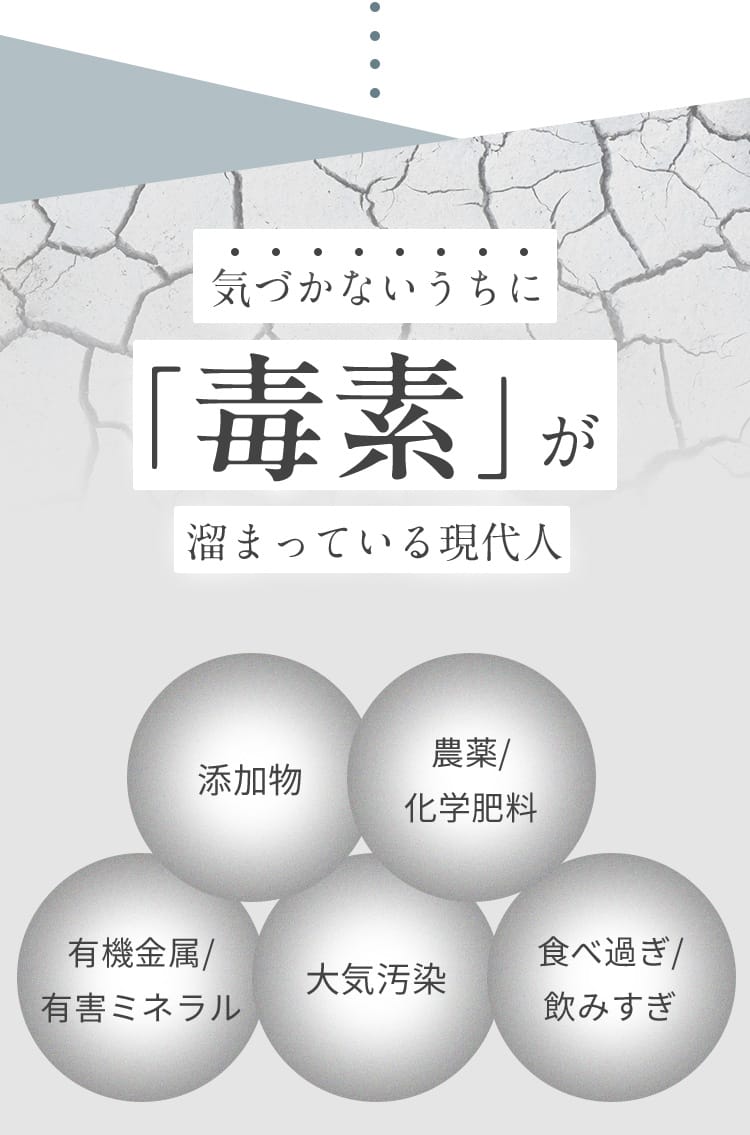 気付かないうちに毒素が溜まっている現代人