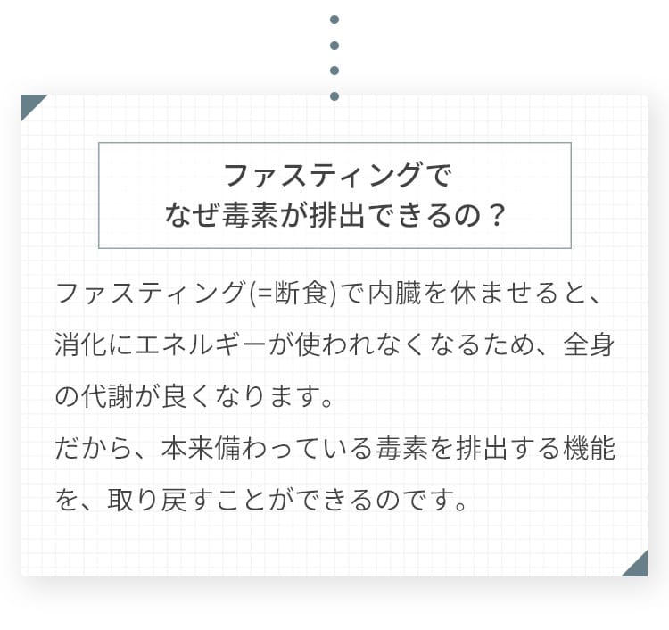 ファスティングでなぜ毒素が排出できるの？